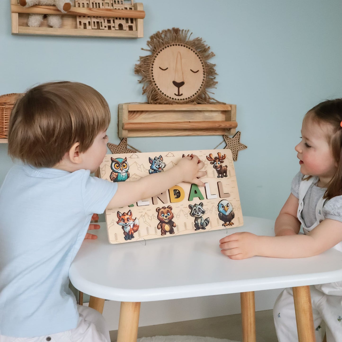 Handmade Name Puzzle for Kids with Forest Theme