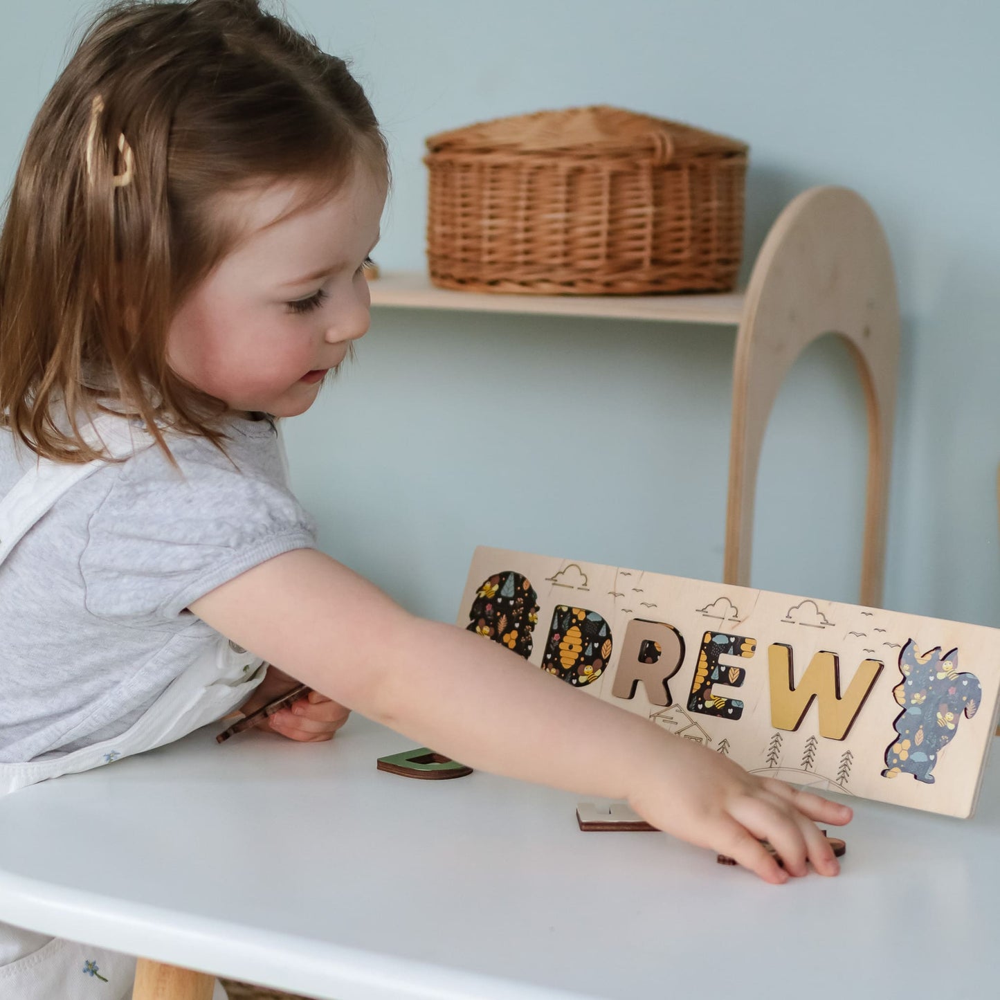 Nature-Themed Name Puzzle with Custom Letters