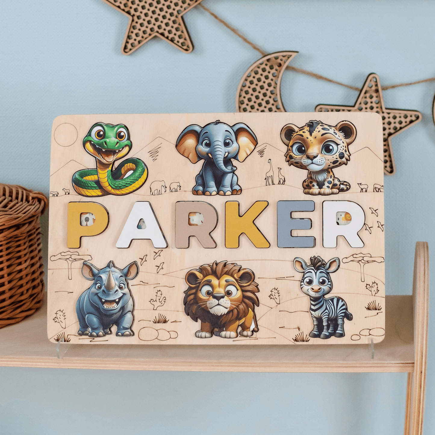 Magnetic jungle animal puzzle for early learning