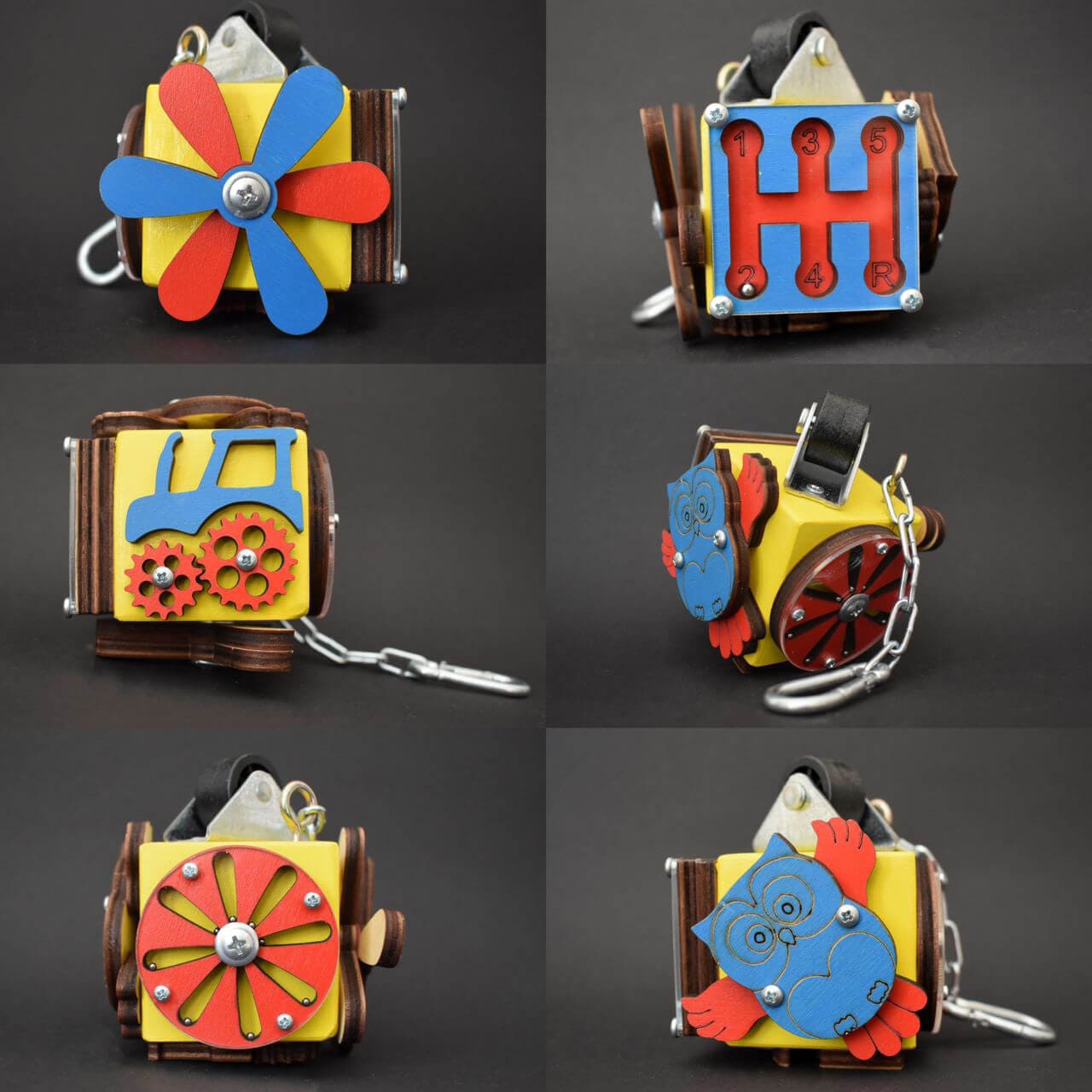 5x5 cm sensory cube featuring maze and sun