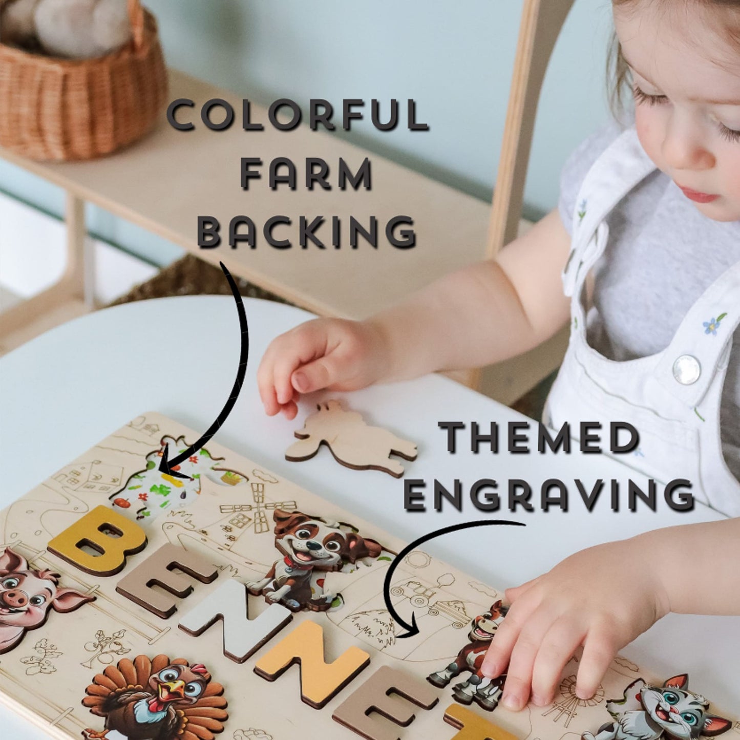 Baby shower gift puzzle with child’s name