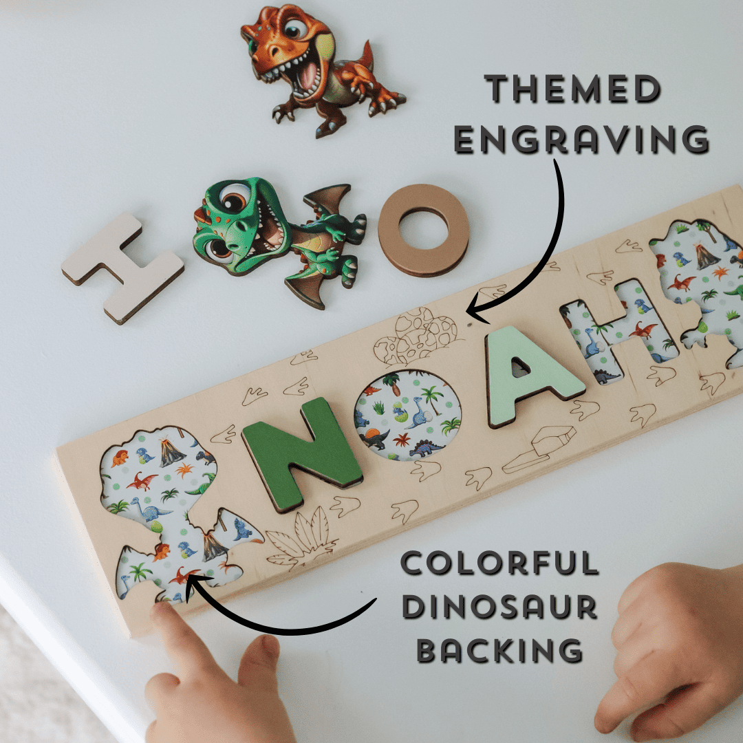 Magnetic dinosaur puzzle for early learning