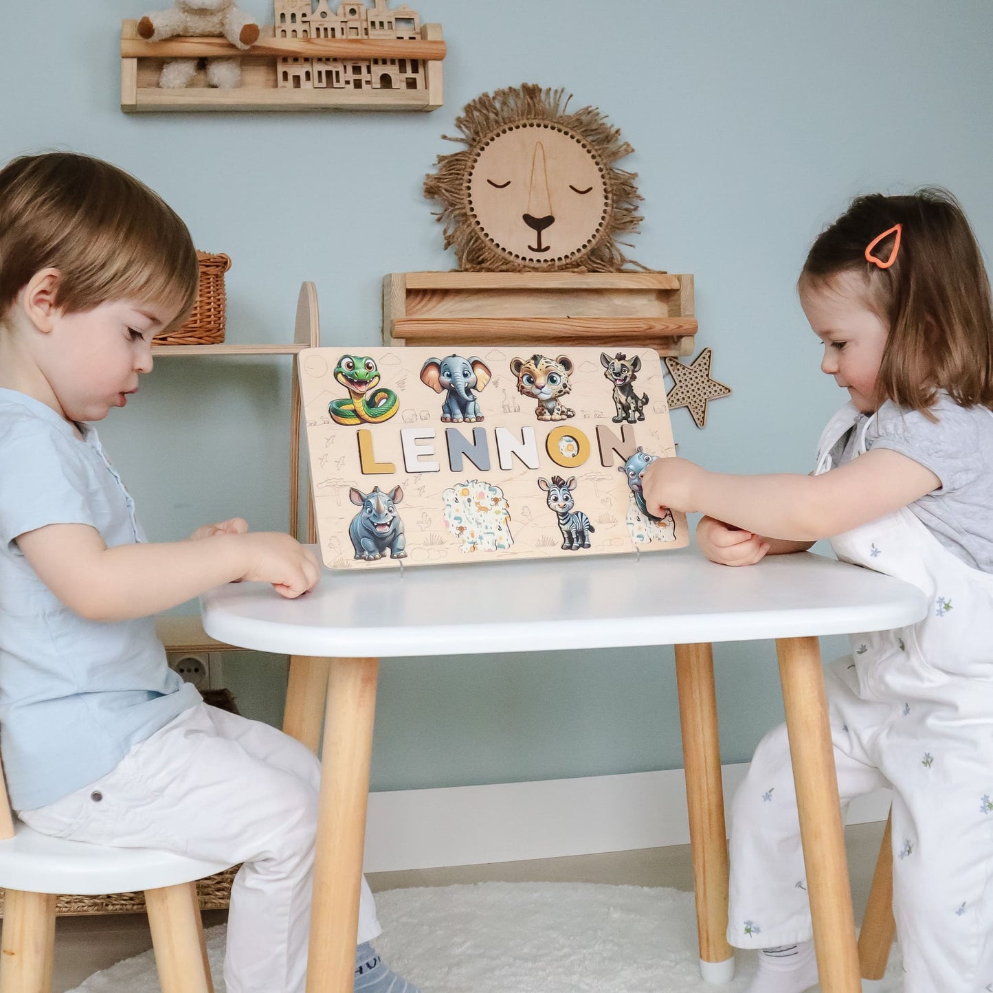 Magnetic animal fridge toy and name board