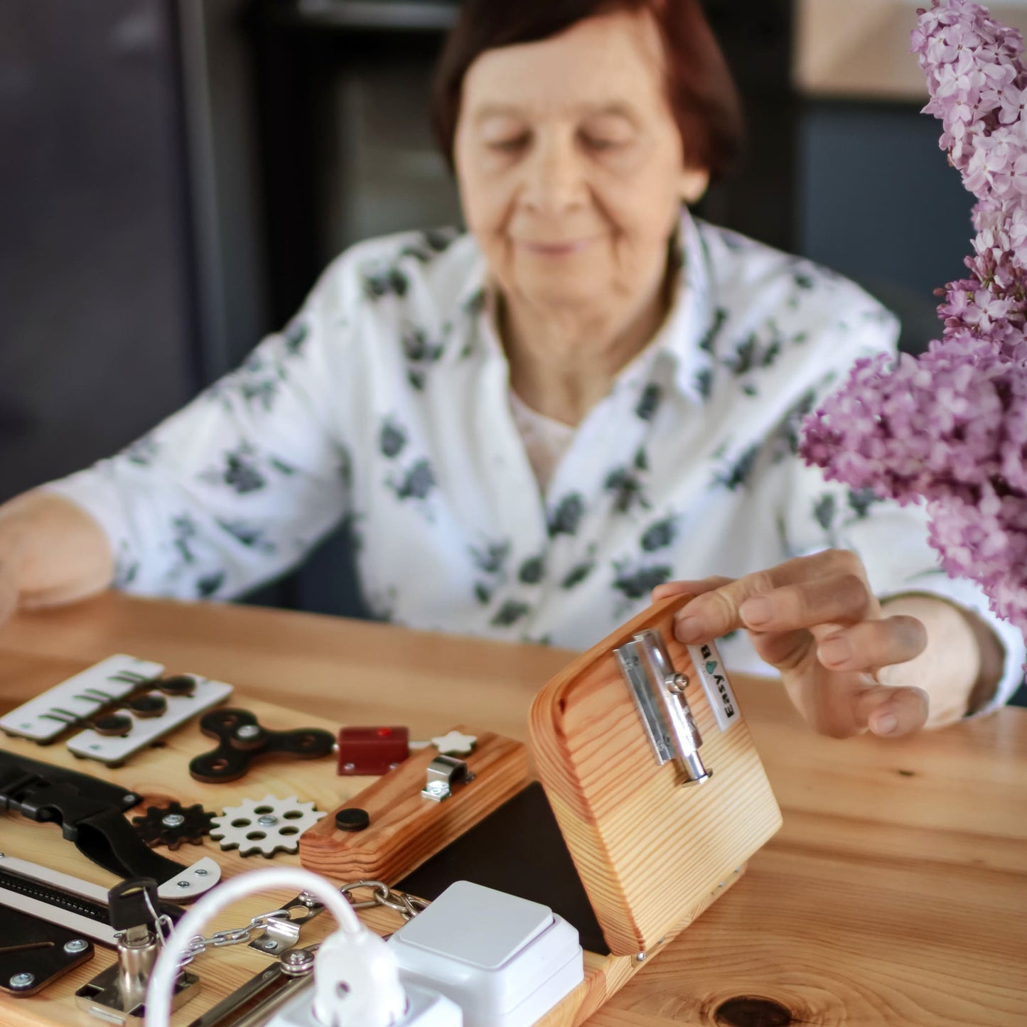 Handmade Wooden Sensory Therapy Board for Memory Care