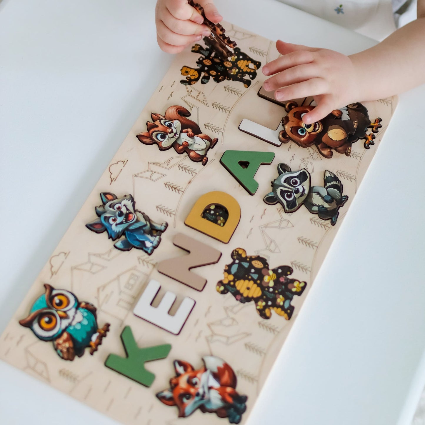 Forest-Themed Personalized Name Puzzle for Kids