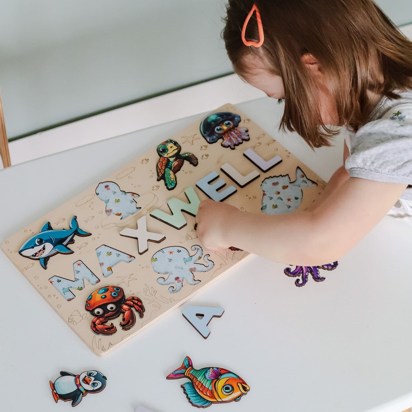 Baby shower gift alternative – sea name puzzle