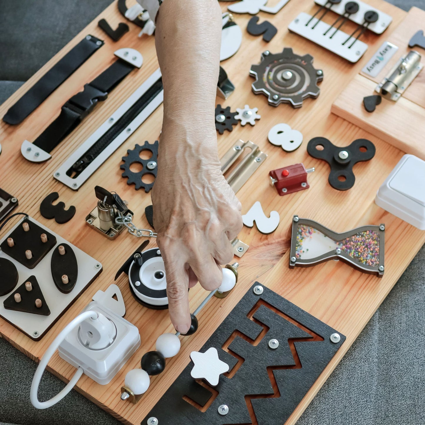 Wooden Memory Activity Board for Seniors & Stroke Therapy