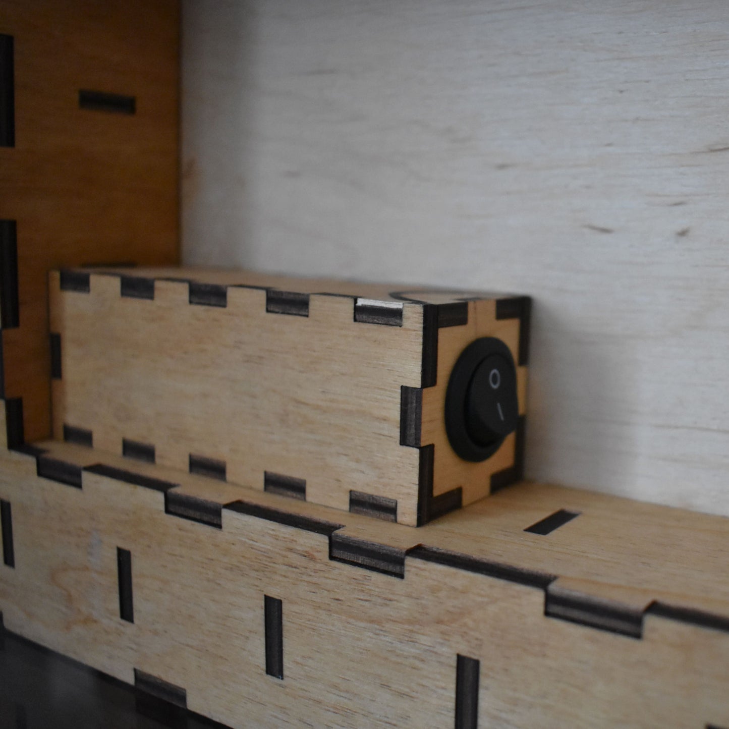 Side View of Advent Calendar – A side-angle perspective showing the sturdy wooden construction and deep storage drawers, ideal for small gifts and treats