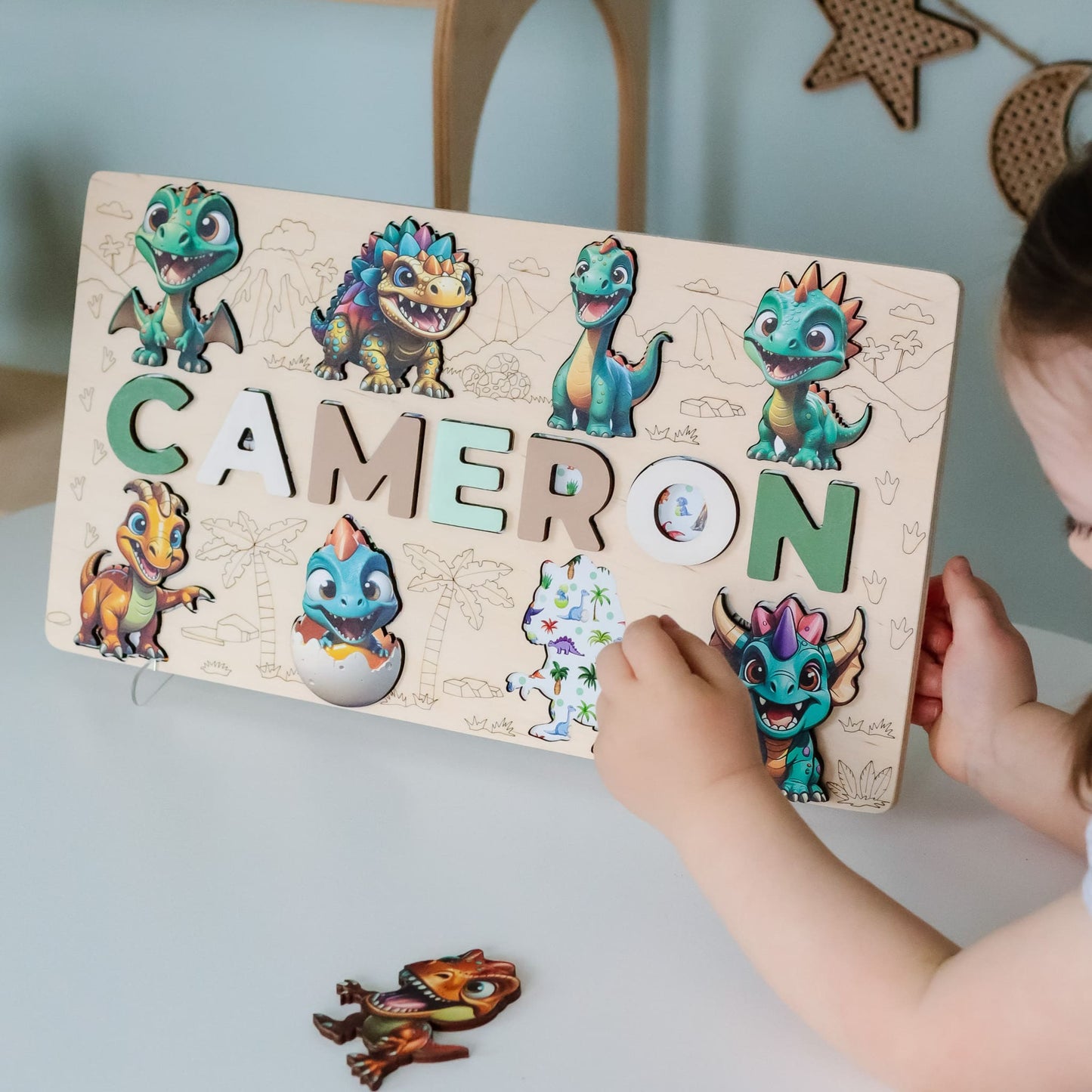 Eco-friendly dino-themed puzzle for kids