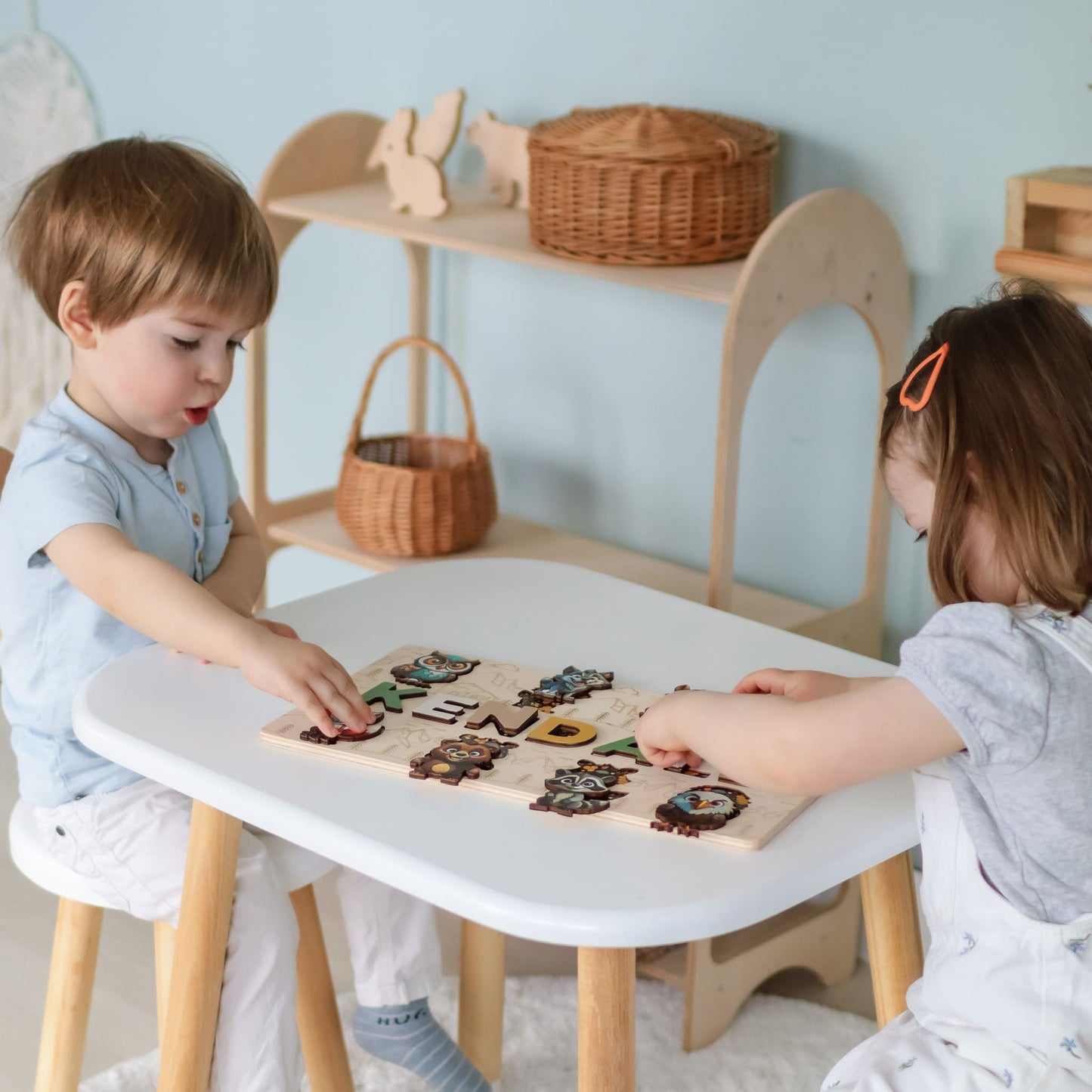 Montessori Wooden Name Puzzle for Early Learning