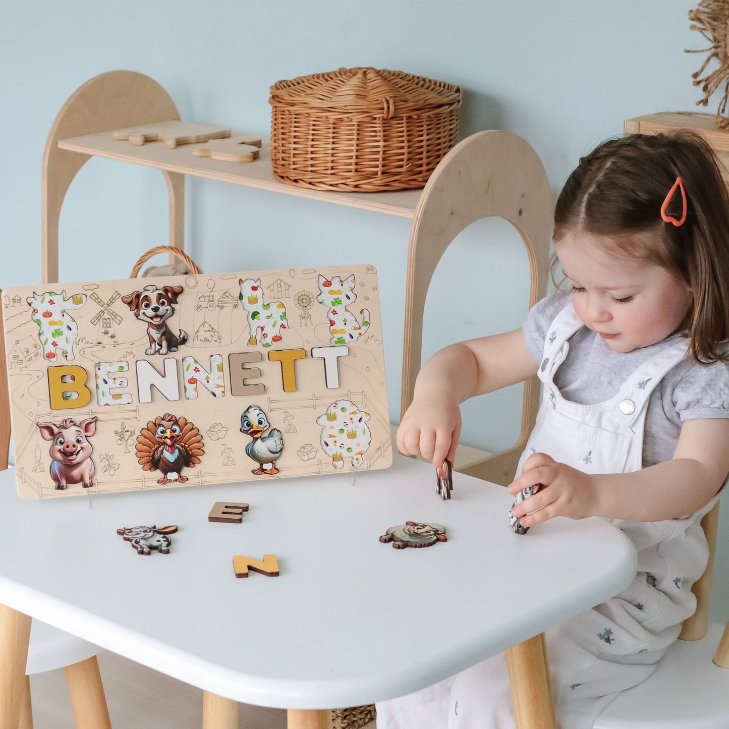 Personalized kids toy with farmyard design