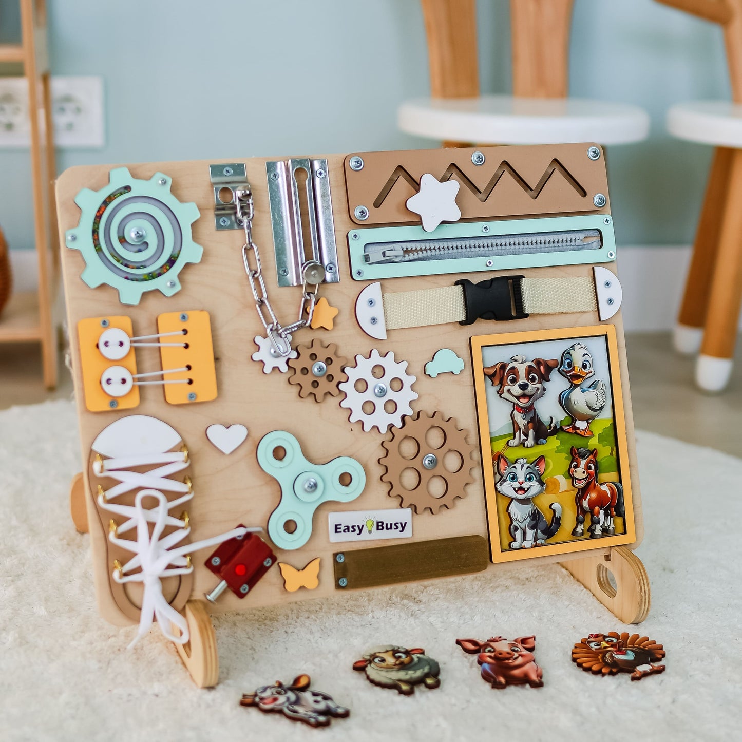 Eco-friendly wooden sensory play toy for early childhood learning