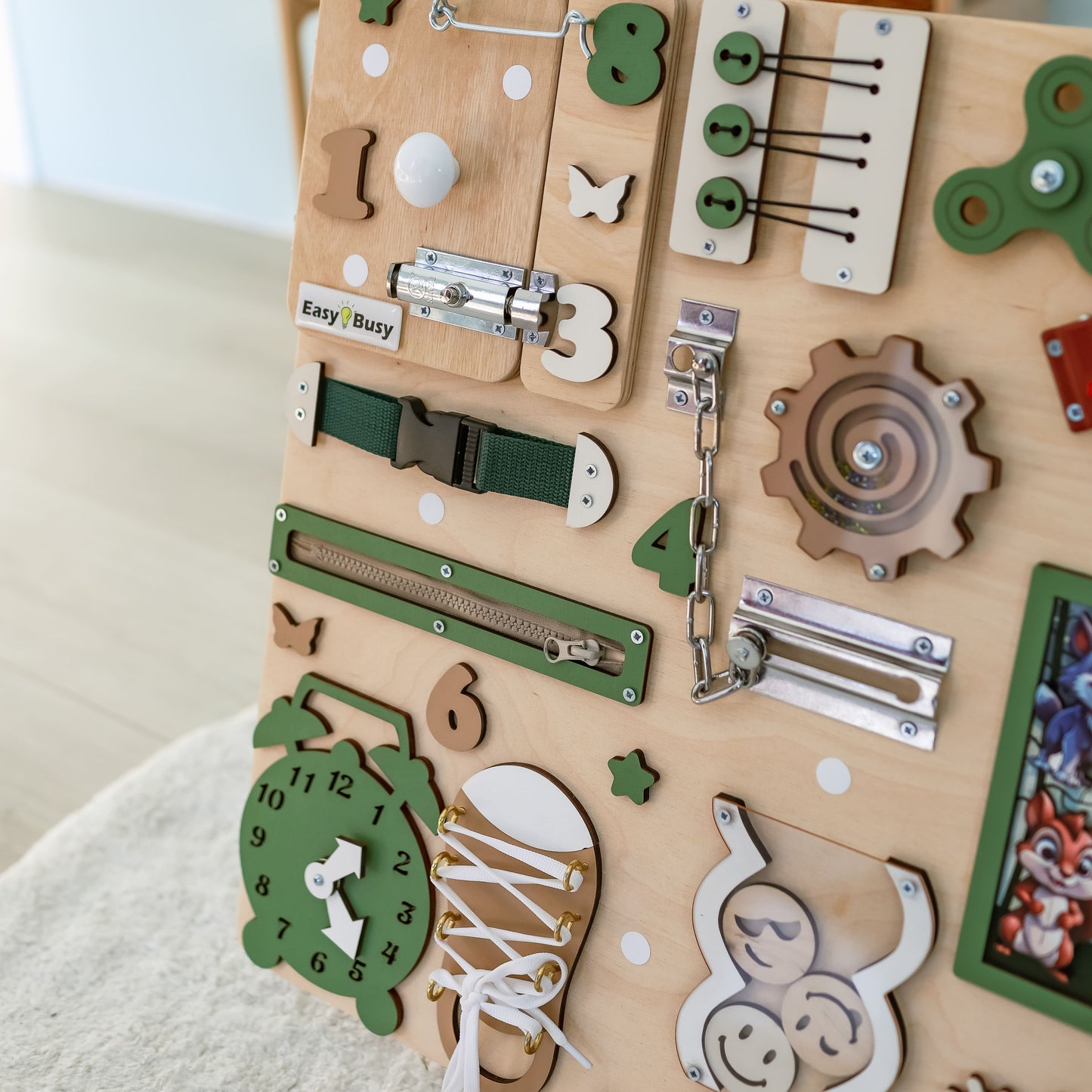 Eco-friendly extra-large interactive wooden play board for toddlers