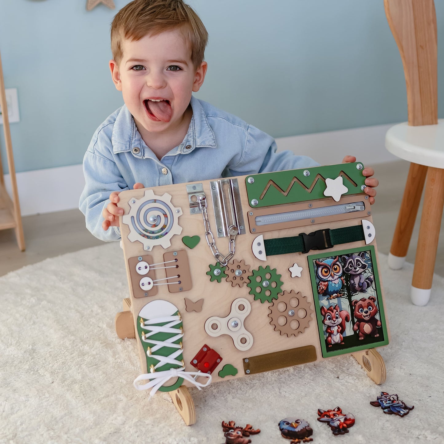 Safe and non-toxic Montessori toy with a nature theme