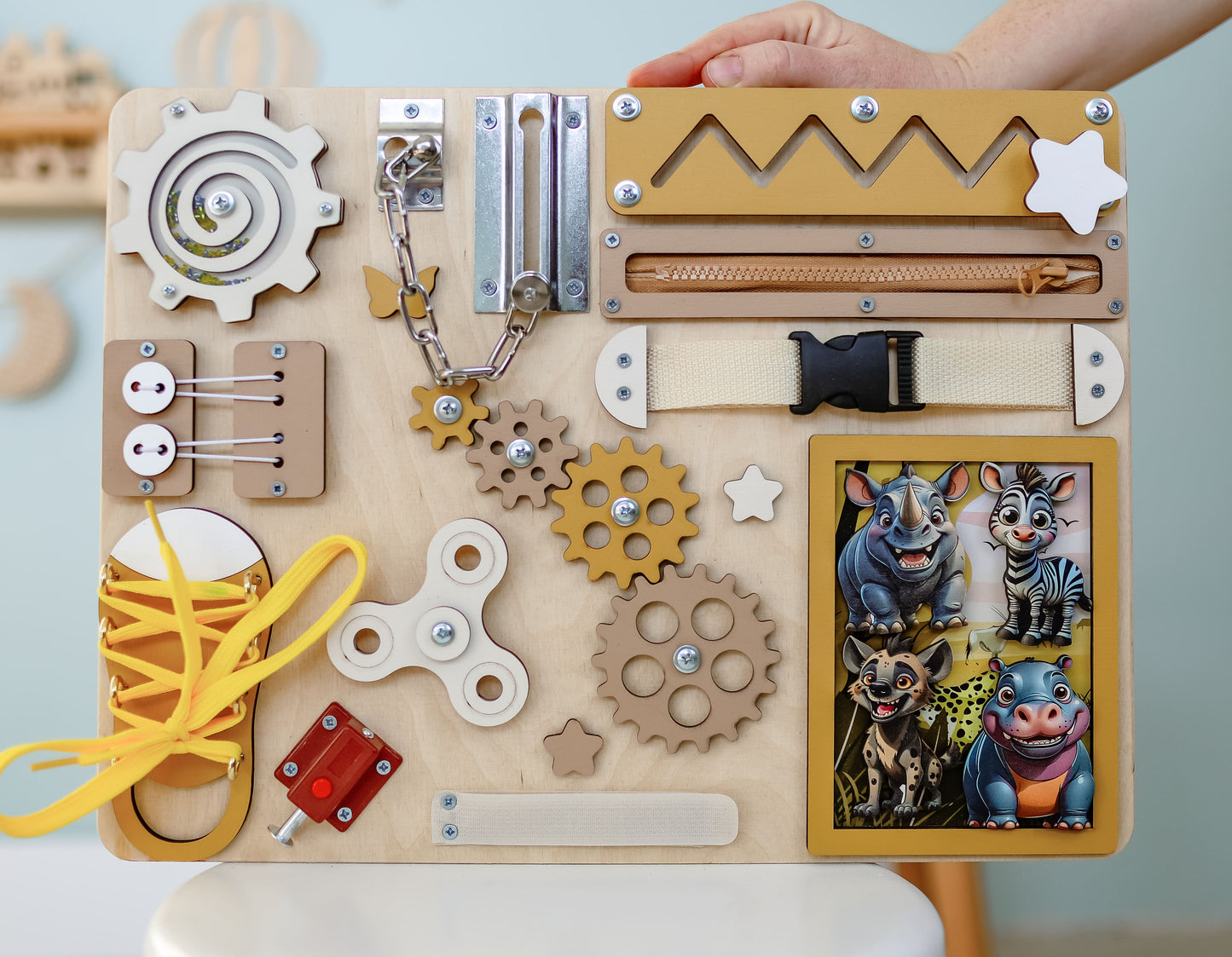 Eco-friendly wooden sensory play toy for early childhood learning