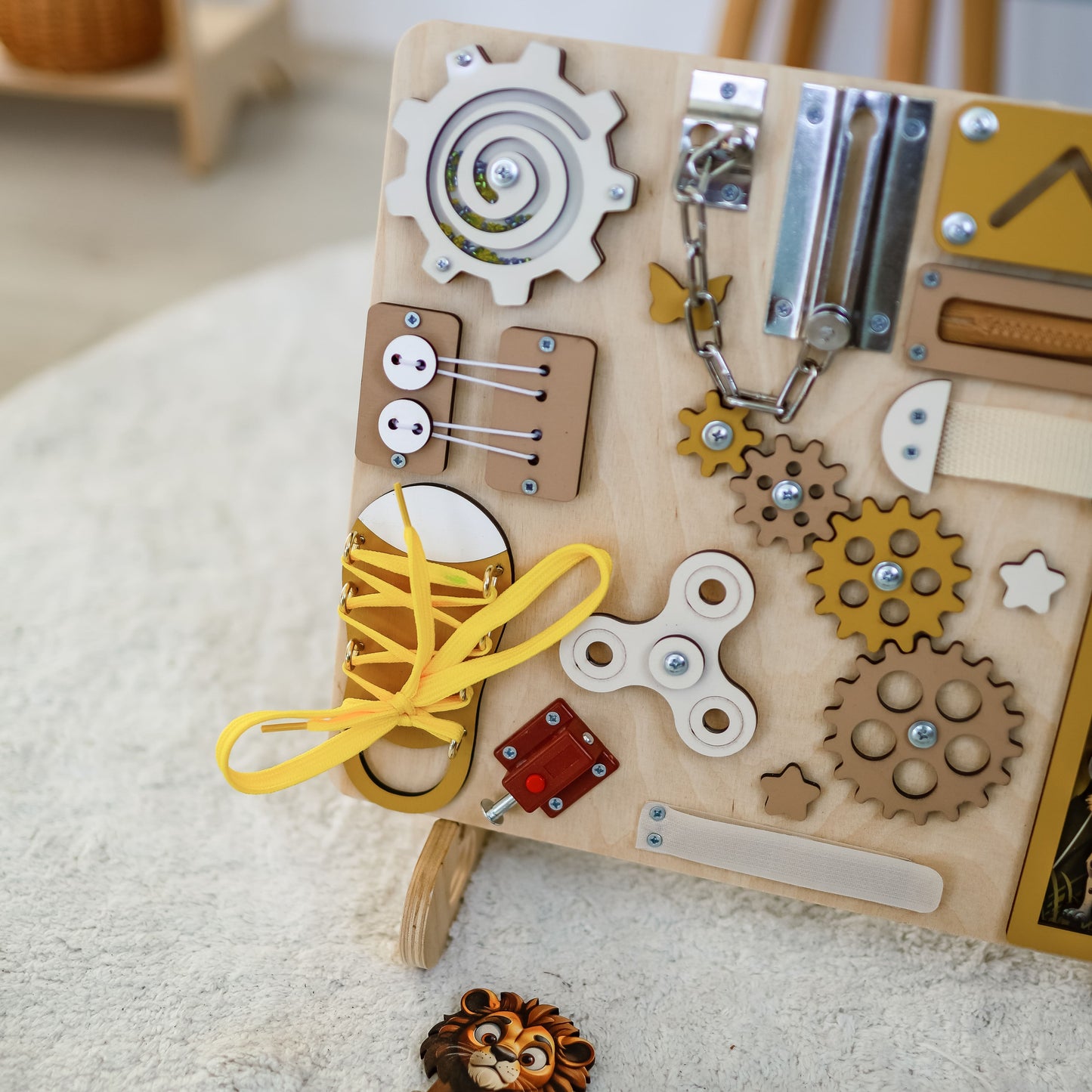 Safari-themed learning toy for toddlers with hands-on engagement
