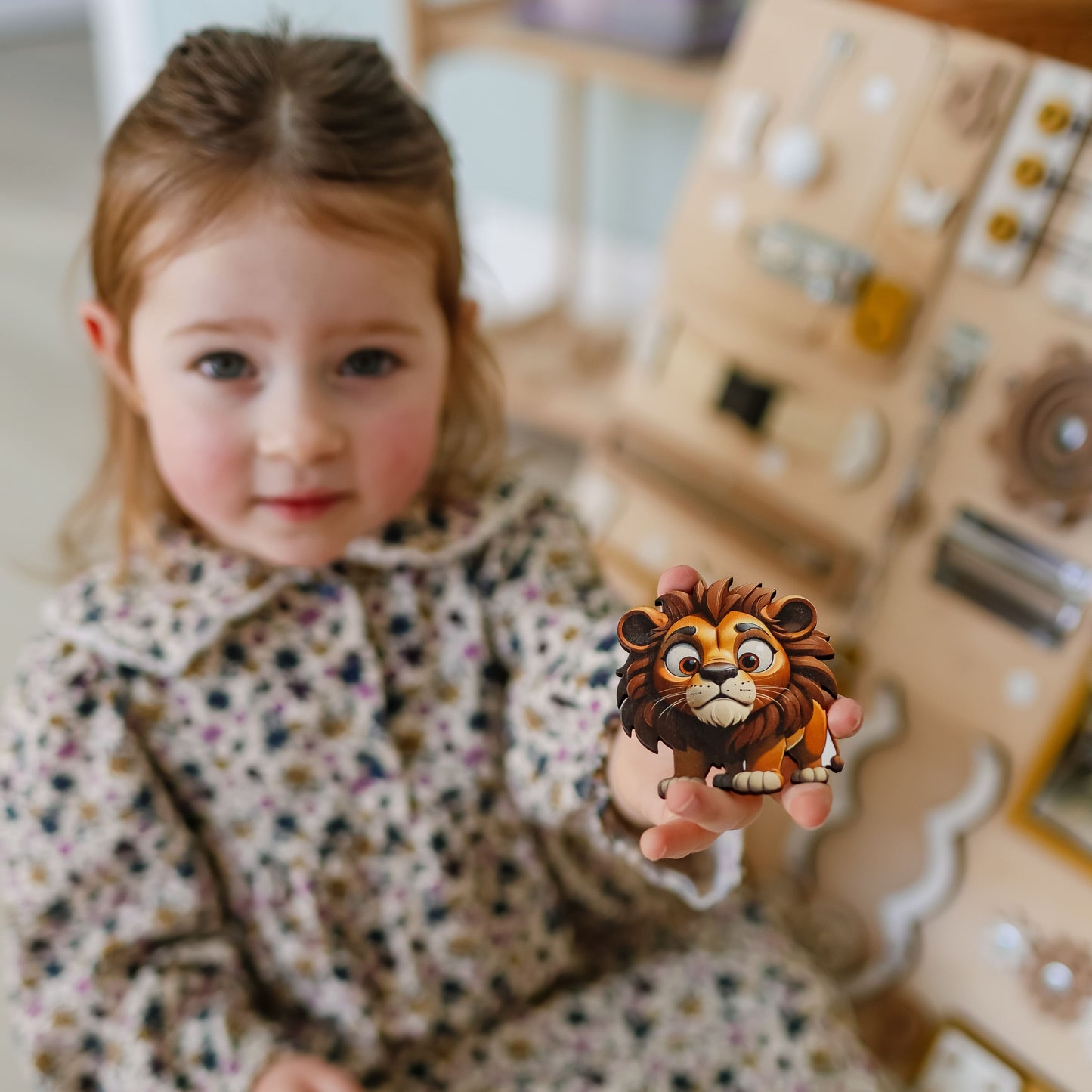 Interactive magnetic jungle animals for toddler sensory development
