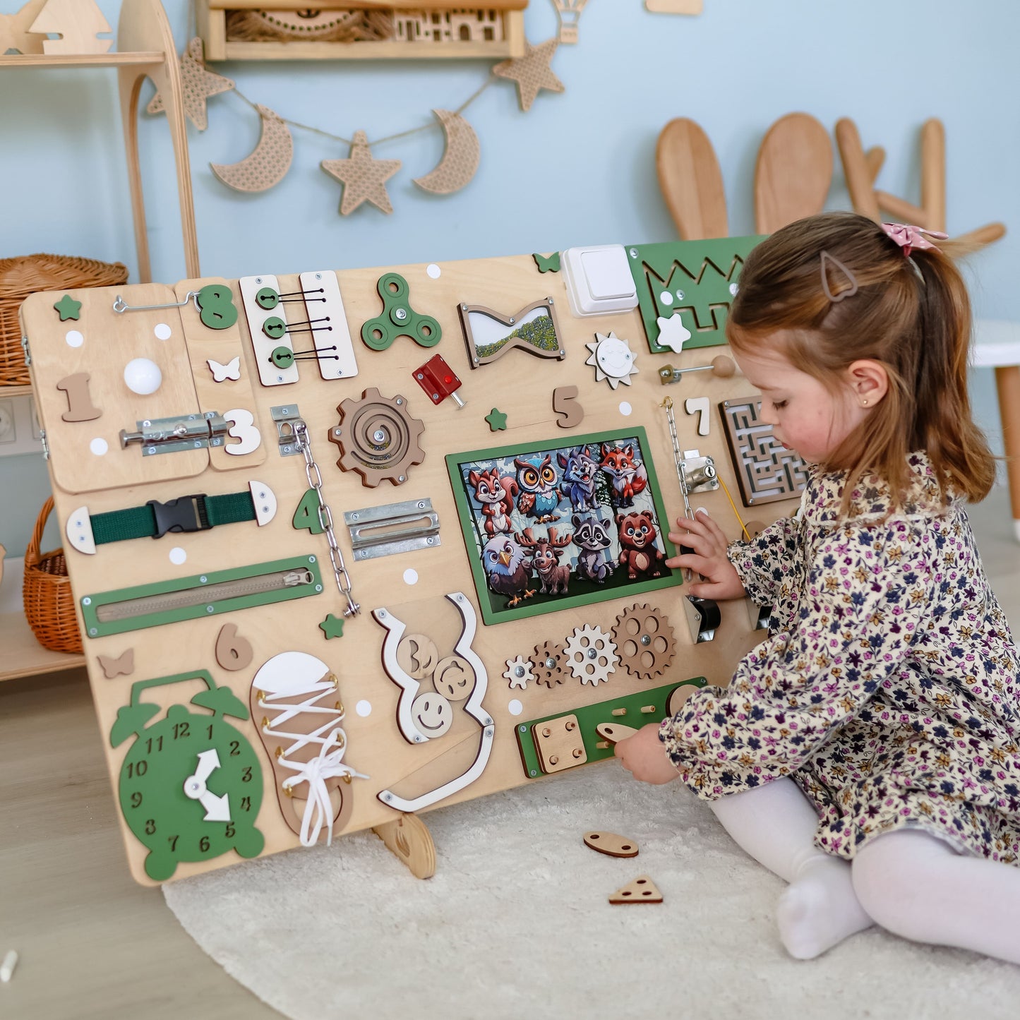Educational magnetic sensory play board for early childhood development