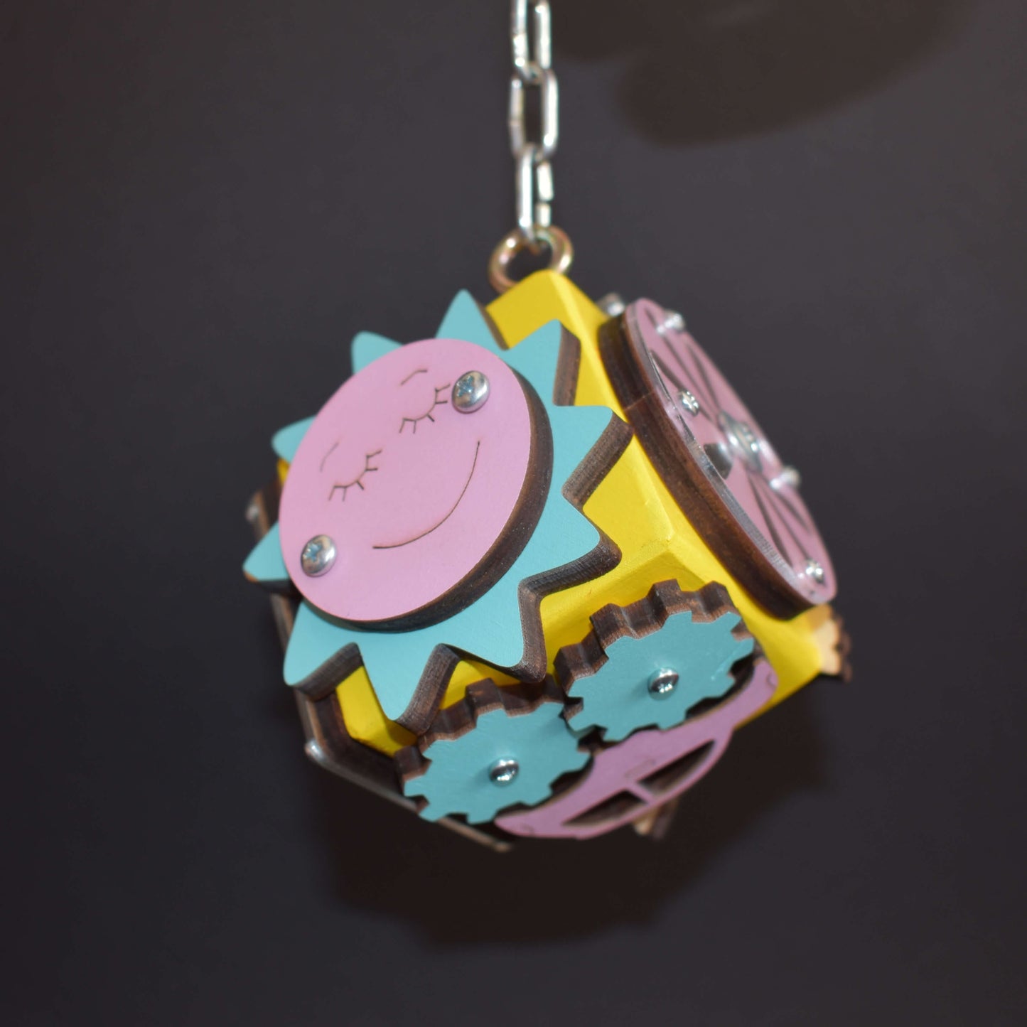 Tiny wooden cube for toddler sensory play