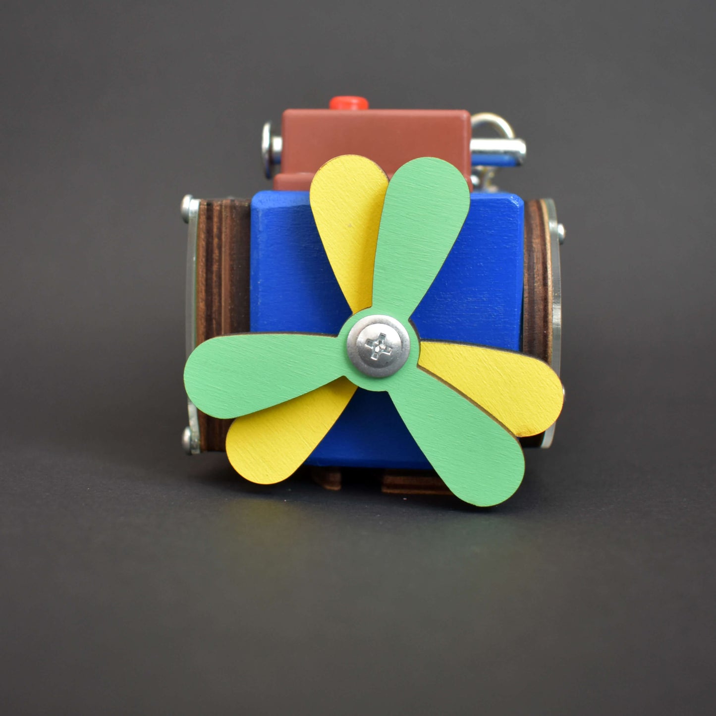 Clipped toddler cube hanging from keyring