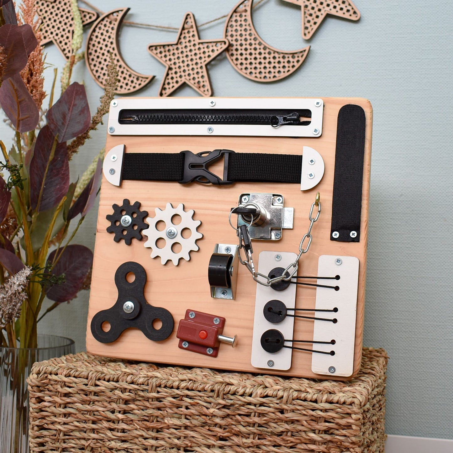 Wooden therapy board for adults with cognitive issues