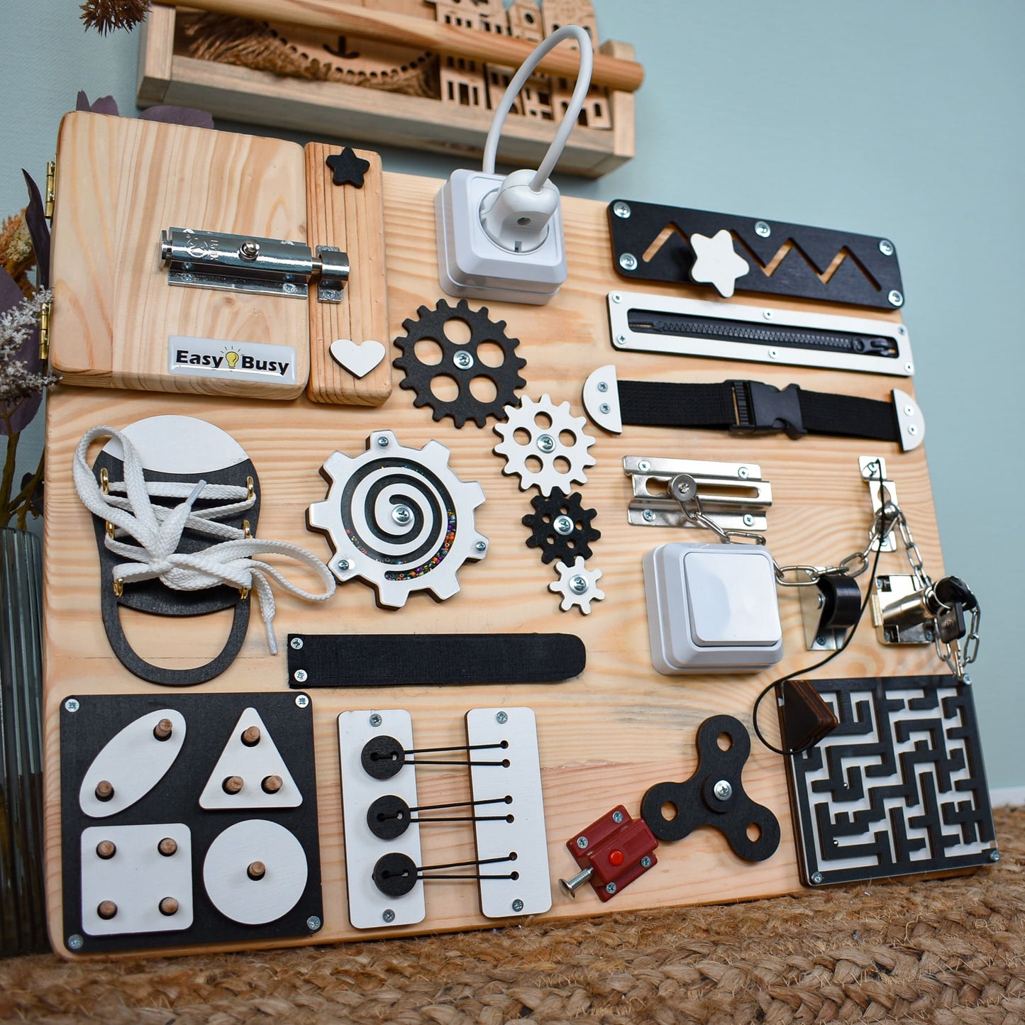 Alzheimer’s-Friendly Wooden Fidget Board