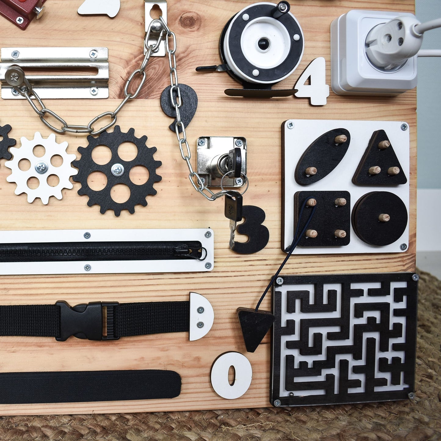 Alzheimer’s-Friendly Wooden Fidget Board for Seniors