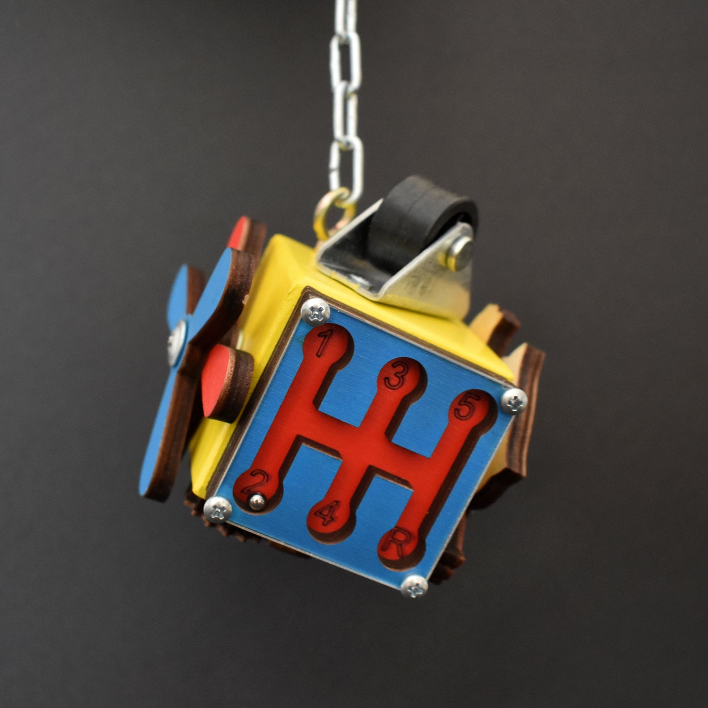 Toddler busy cube with interactive gears