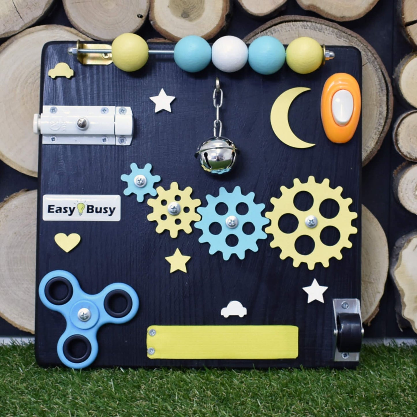 Gear and bell section of XS travel busy board