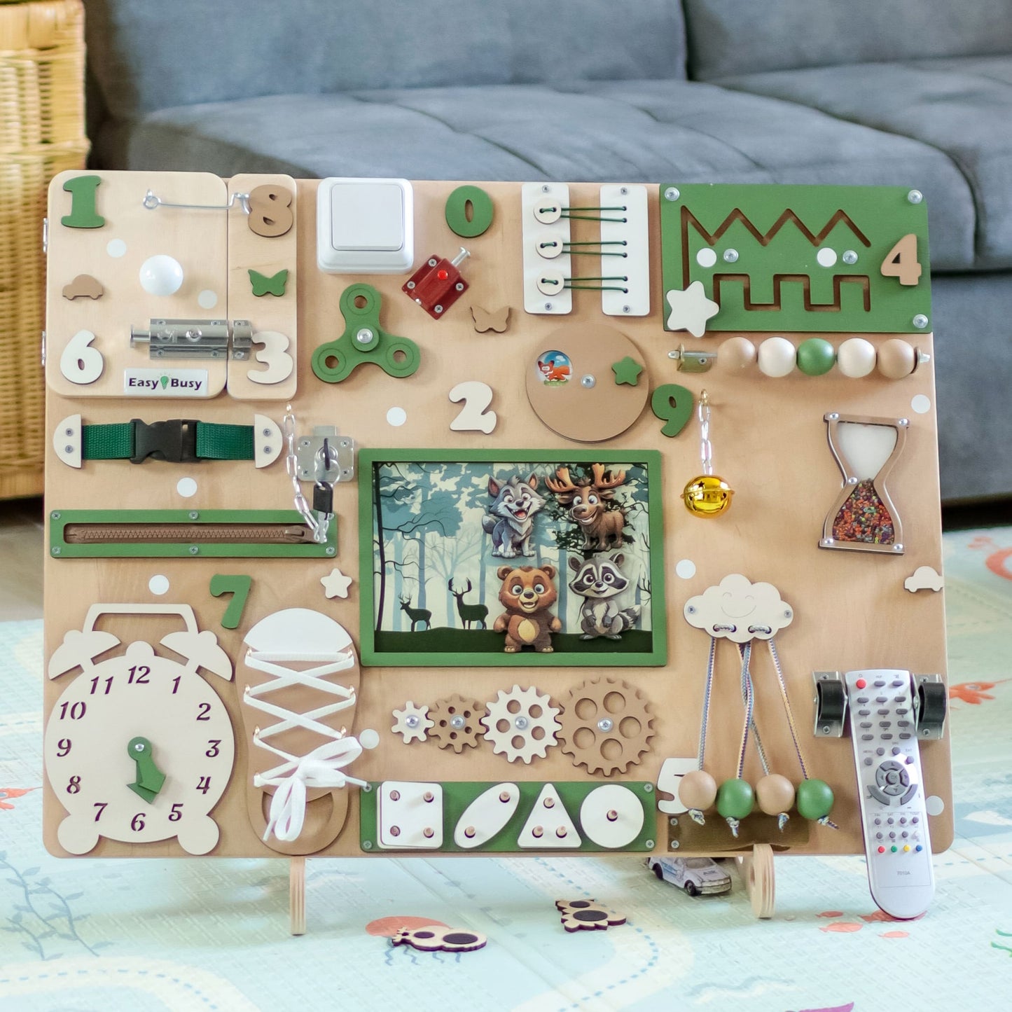 Close-up of Magnetic Forest Animals – Realistic magnetic animal pieces that can be moved around the board