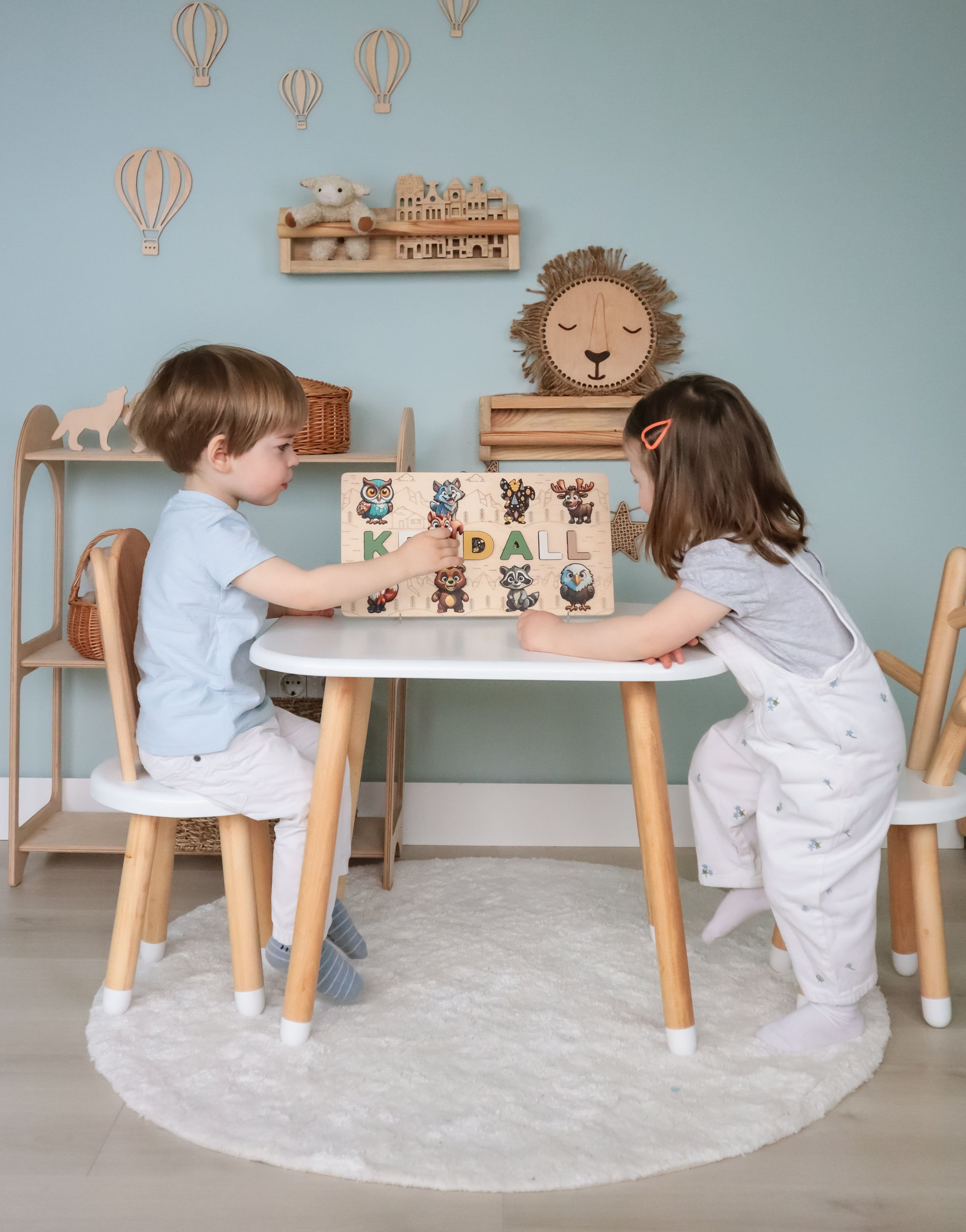 Educational wooden animated busy board for toddlers – interactive sensory activity toy