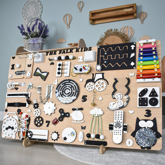 Rehabilitation activity board for dementia patients used in therapy center for sensory and fine motor skill development