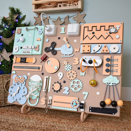 Activity Board – Montessori Sensory Board for Toddlers, Fine Motor Skills, and Early Learning