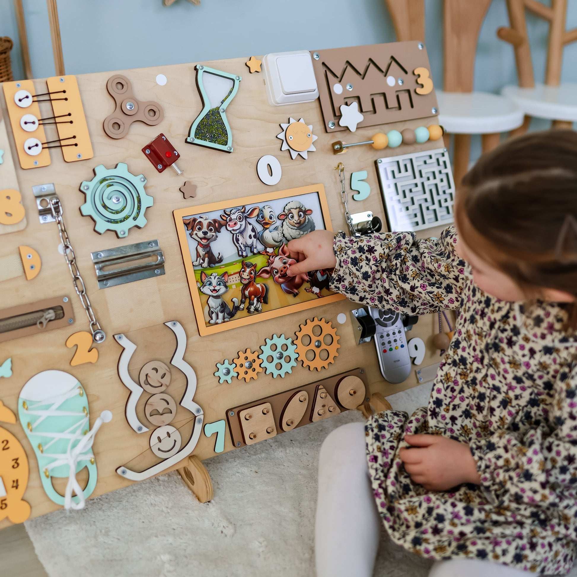 Interactive magnetic barnyard animals for toddler fine motor development