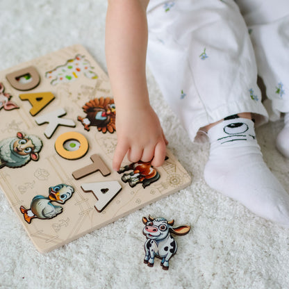 Farm learning puzzle for toddlers and babies