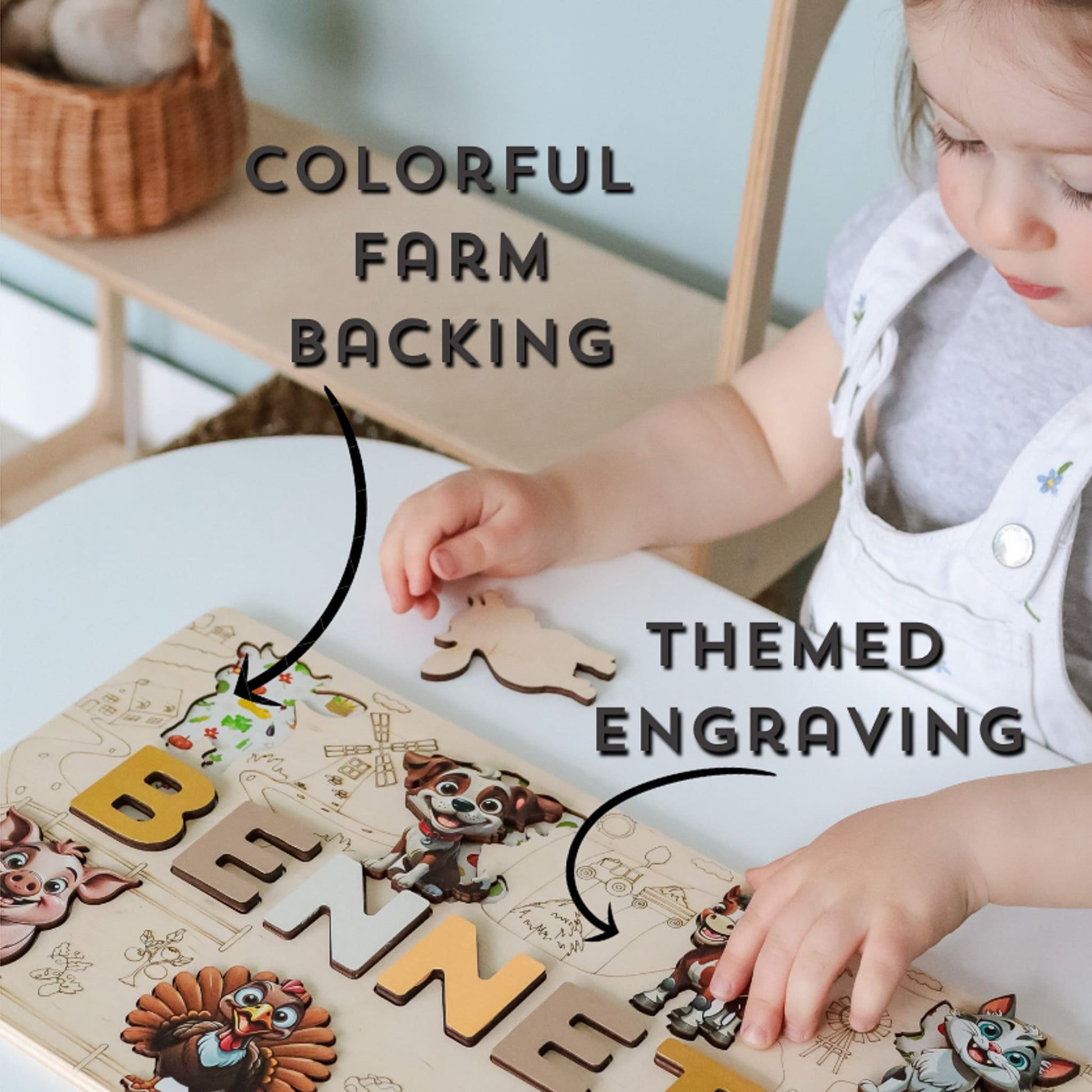 Baby shower gift puzzle with child’s name