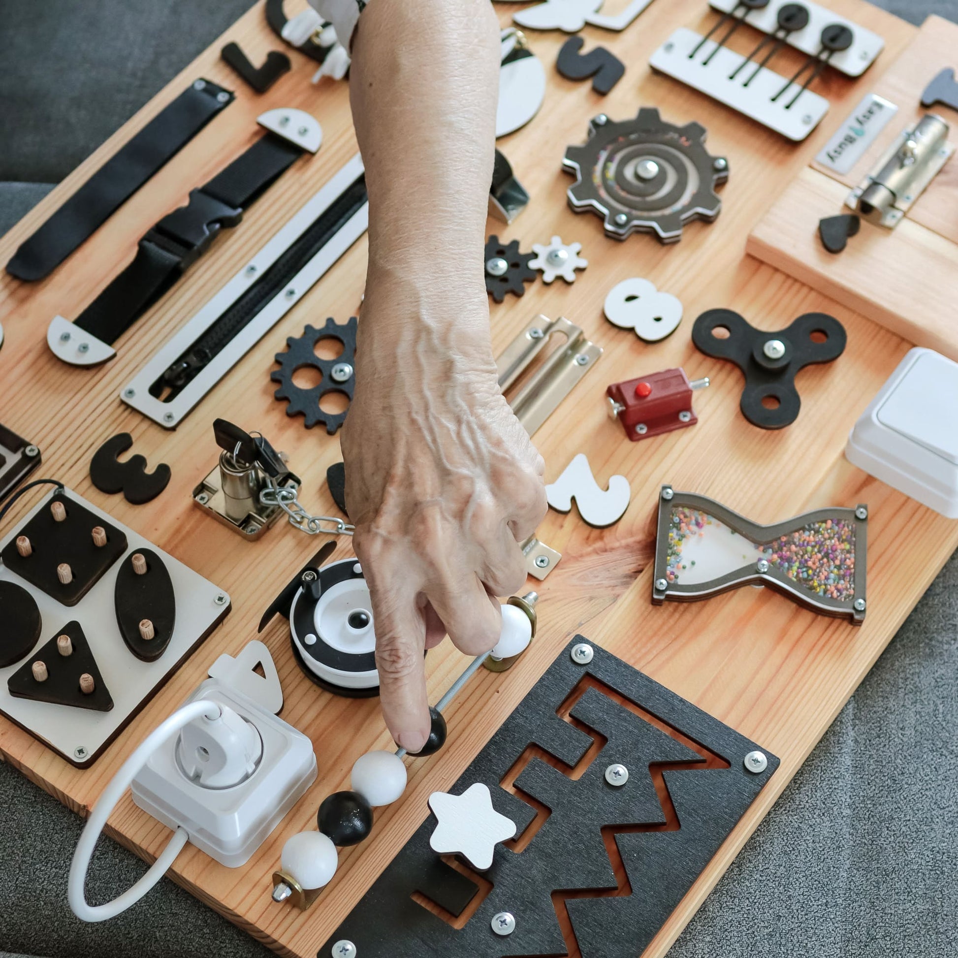 Wooden Memory Activity Board for Seniors & Stroke Therapy