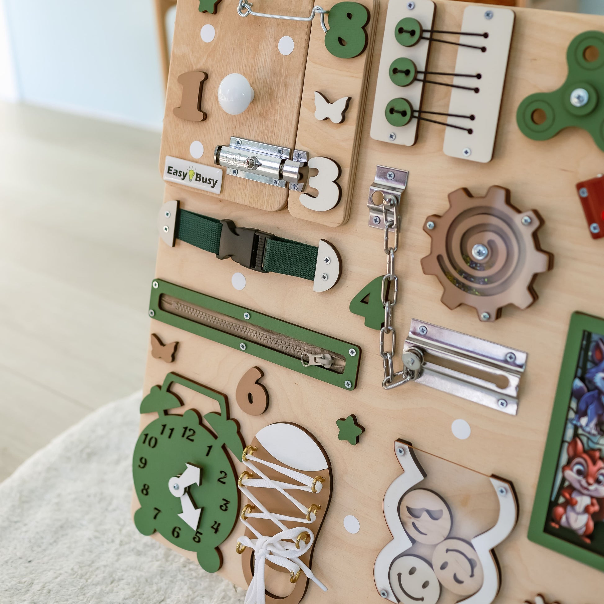 Eco-friendly extra-large interactive wooden play board for toddlers