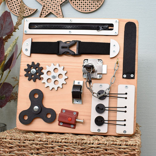 Dementia activity board for seniors in compact size