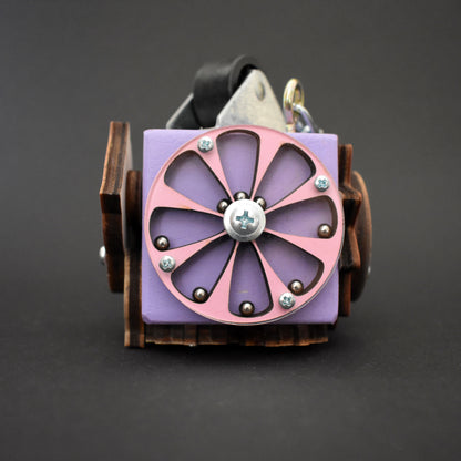Handmade busy cube with soft tactile elements