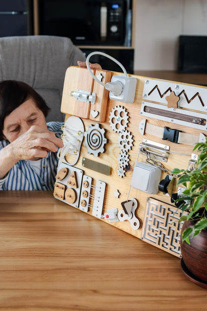 Stylish Wooden Therapy Board for Seniors & Autism Support